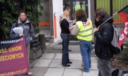  Pracownicy Start People wyszli do protestujących